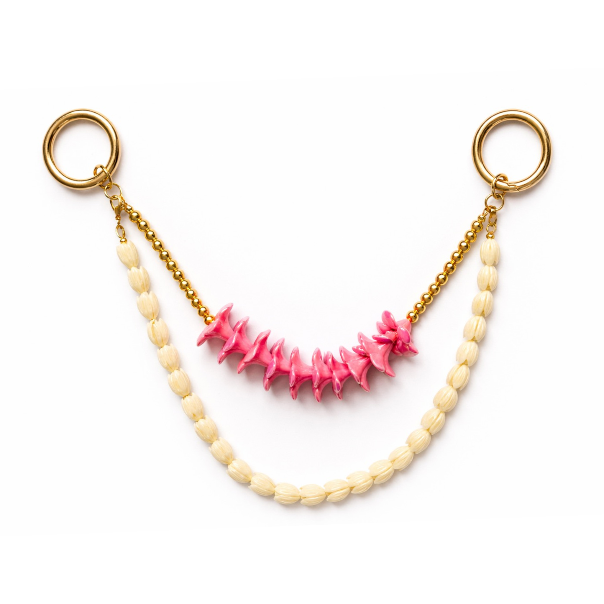 Kenna Bag Charm in Pink Plumeria