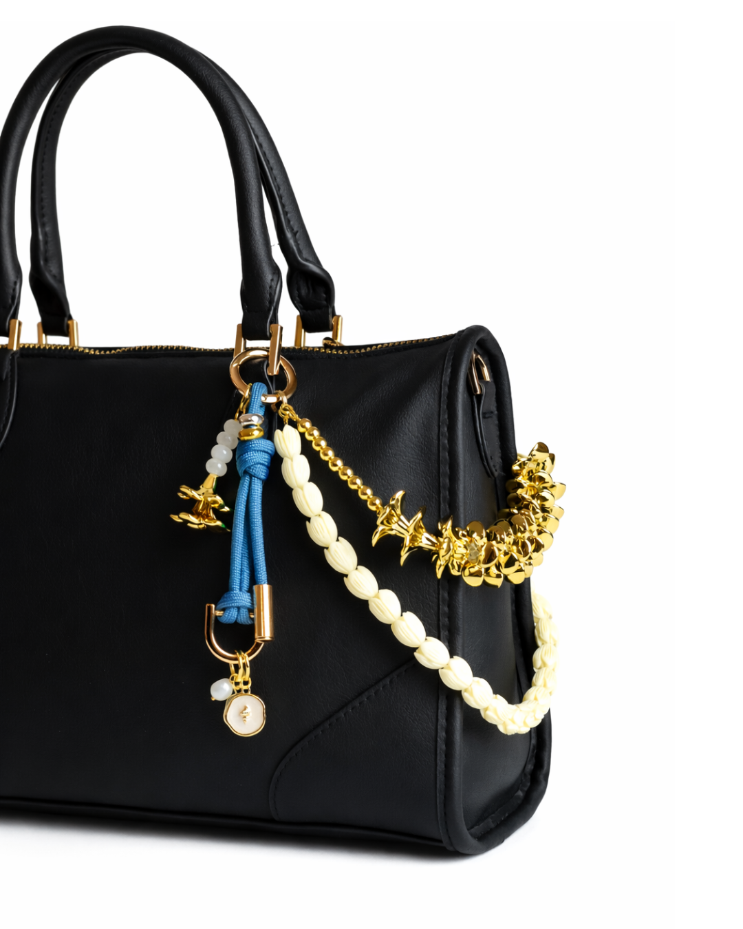 Kenna Bag Charm in Gold Plumeria