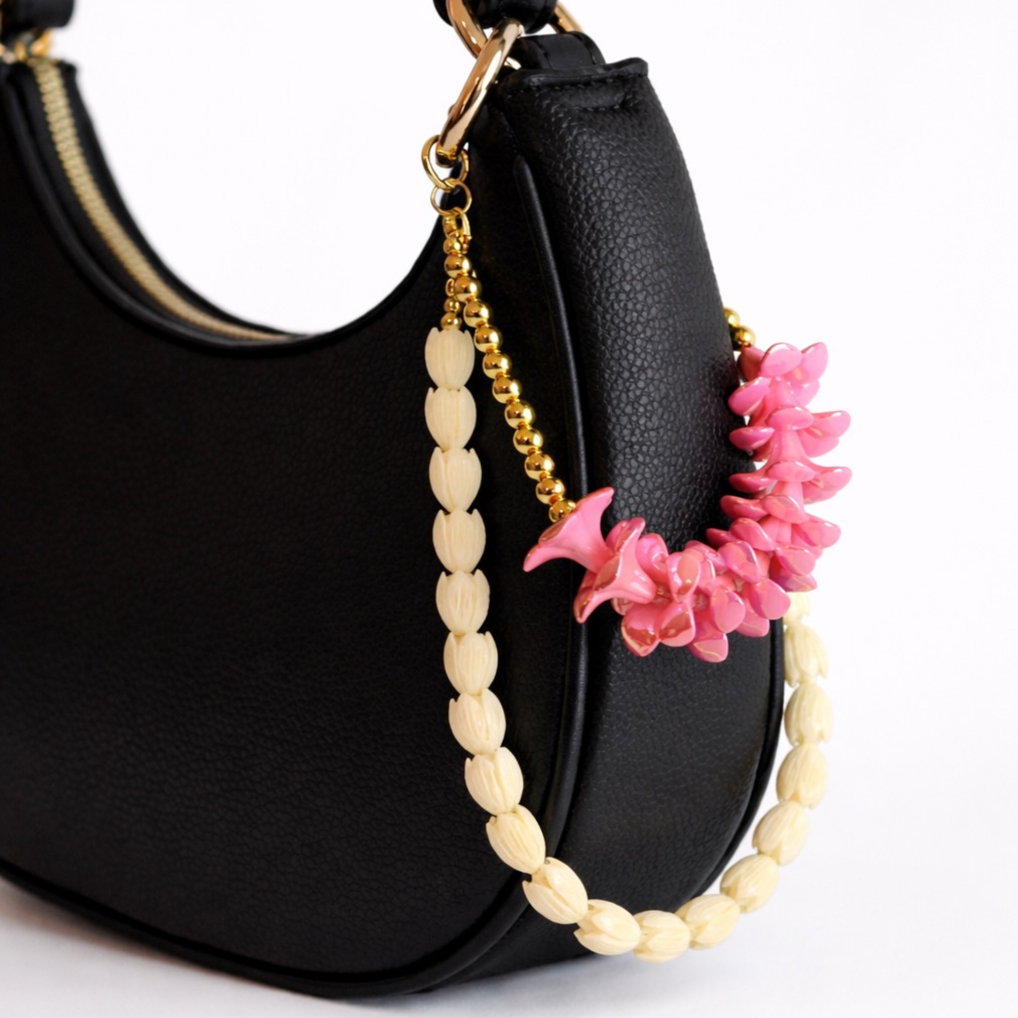 Kenna Bag Charm in Pink Plumeria