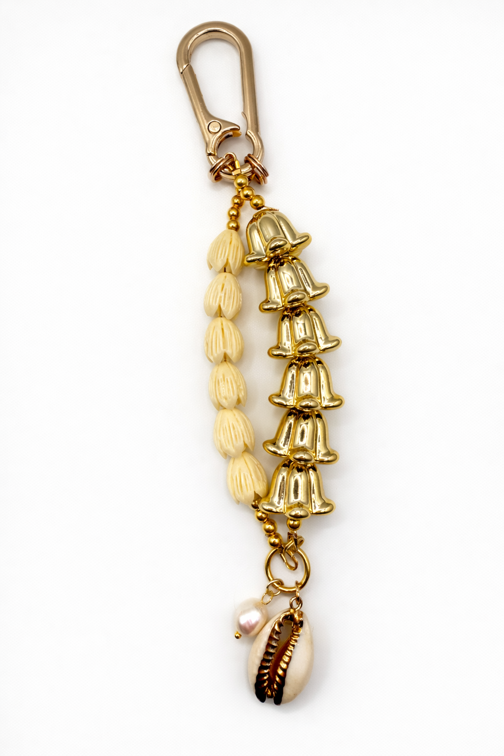 Mahina Bag Charm in Gold Crown Flower