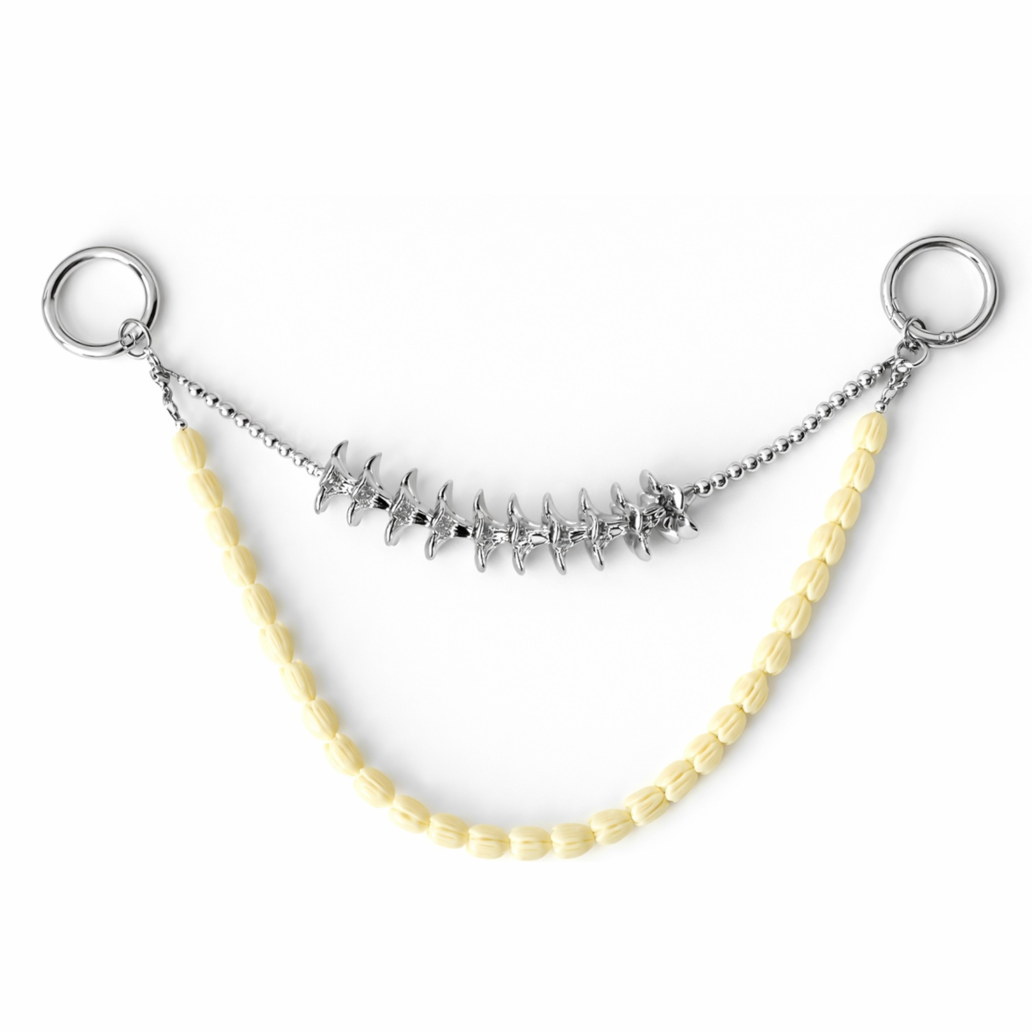 Kenna Bag Charm in Silver Plumeria