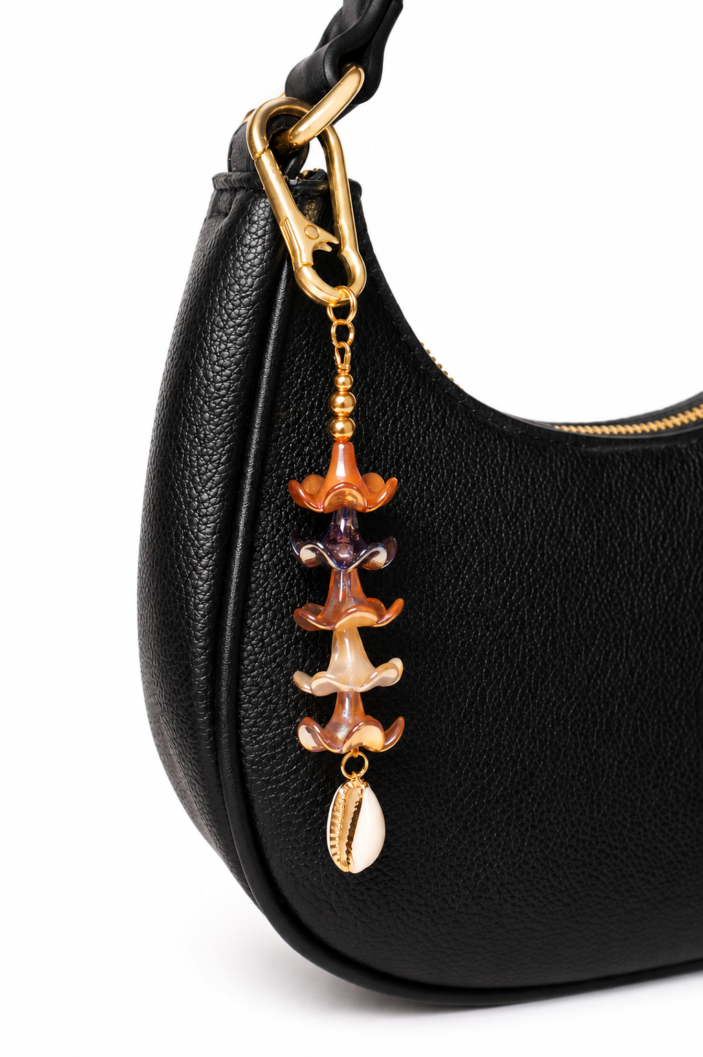 Melly Bag Charm in Brown Puakenikeni