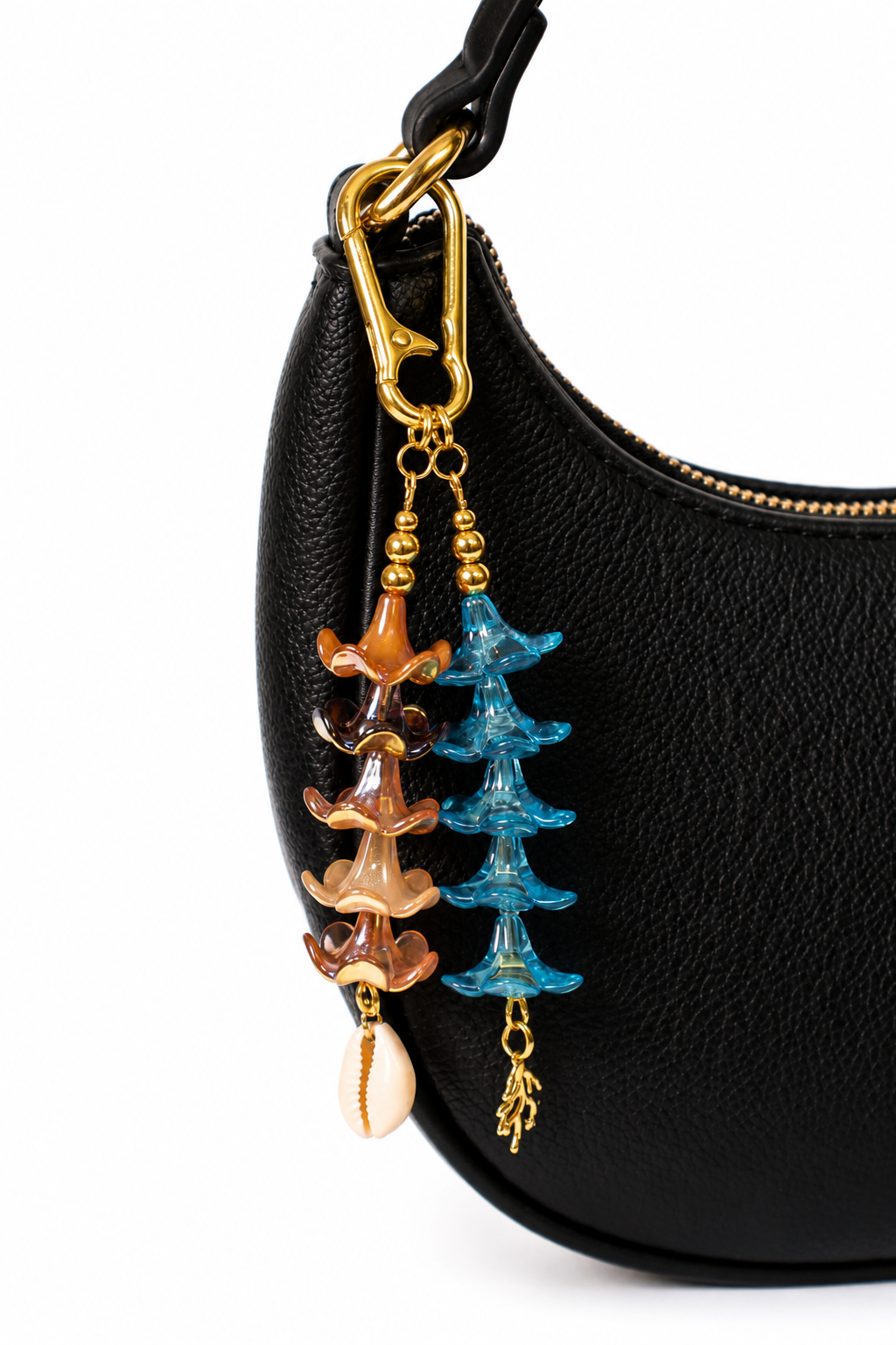 Melly Bag Charm in Blue Plumeria