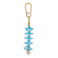 Melly Bag Charm in Blue Plumeria