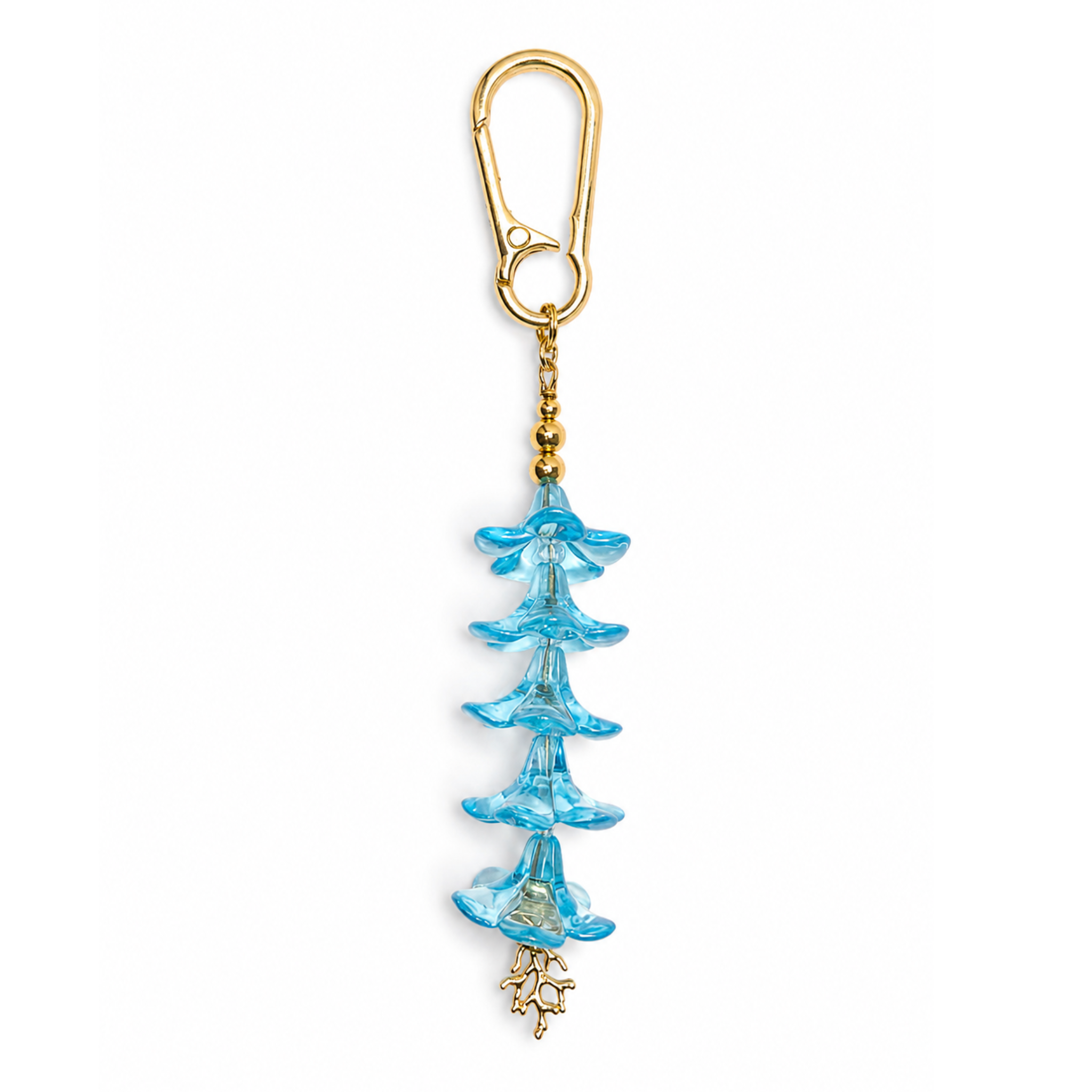 Melly Bag Charm in Blue Plumeria