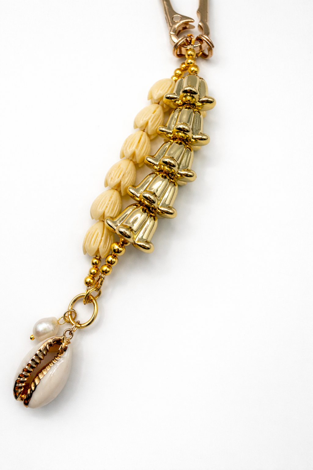 Mahina Bag Charm in Gold Crown Flower