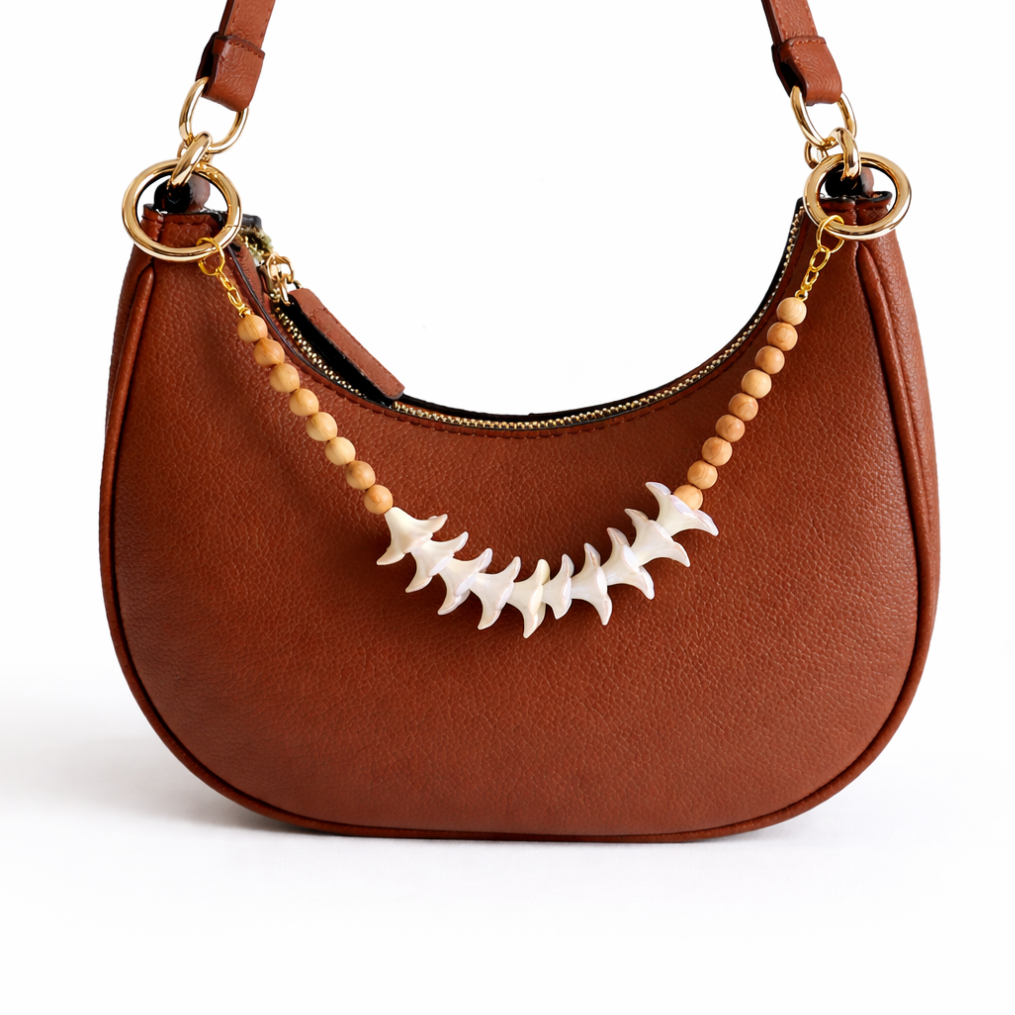 Kenna Bag Charm in White Plumeria