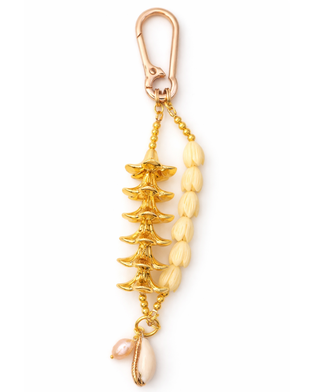 Mahina Bag Charm in Gold Plumeria