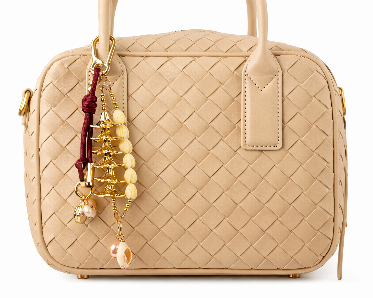 Mahina Bag Charm in Gold Plumeria