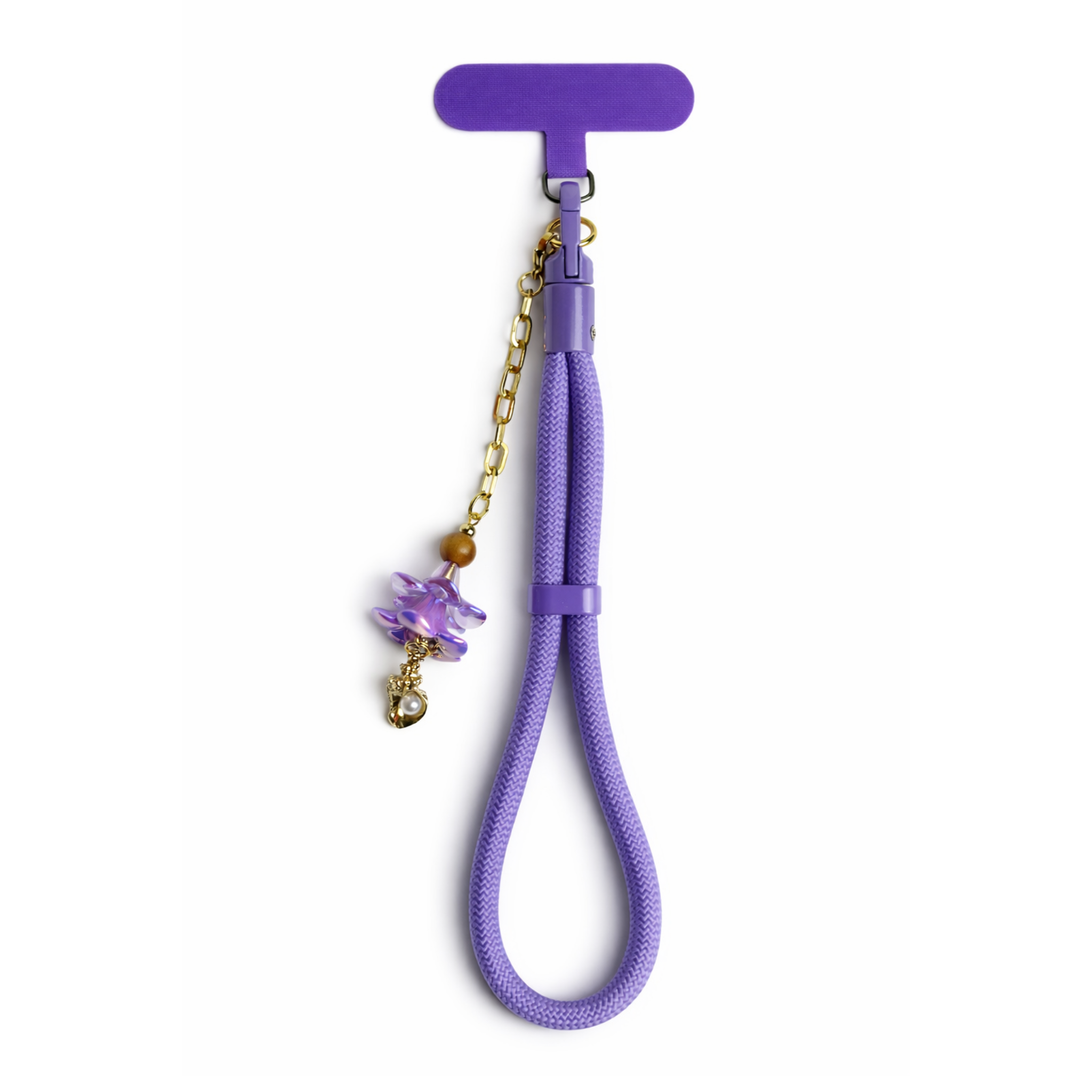 Purple Plumeria Phone Wristlet