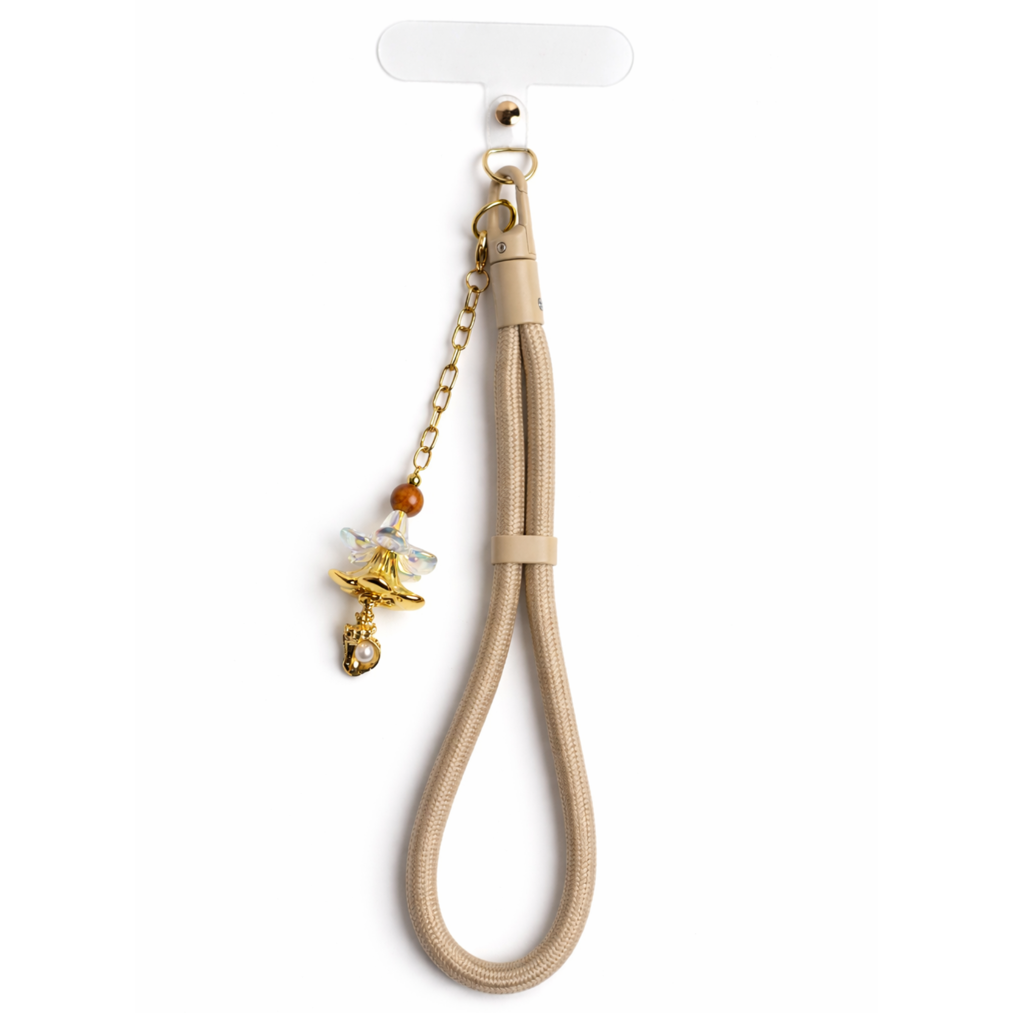 Gold Plumeria Phone Wristlet