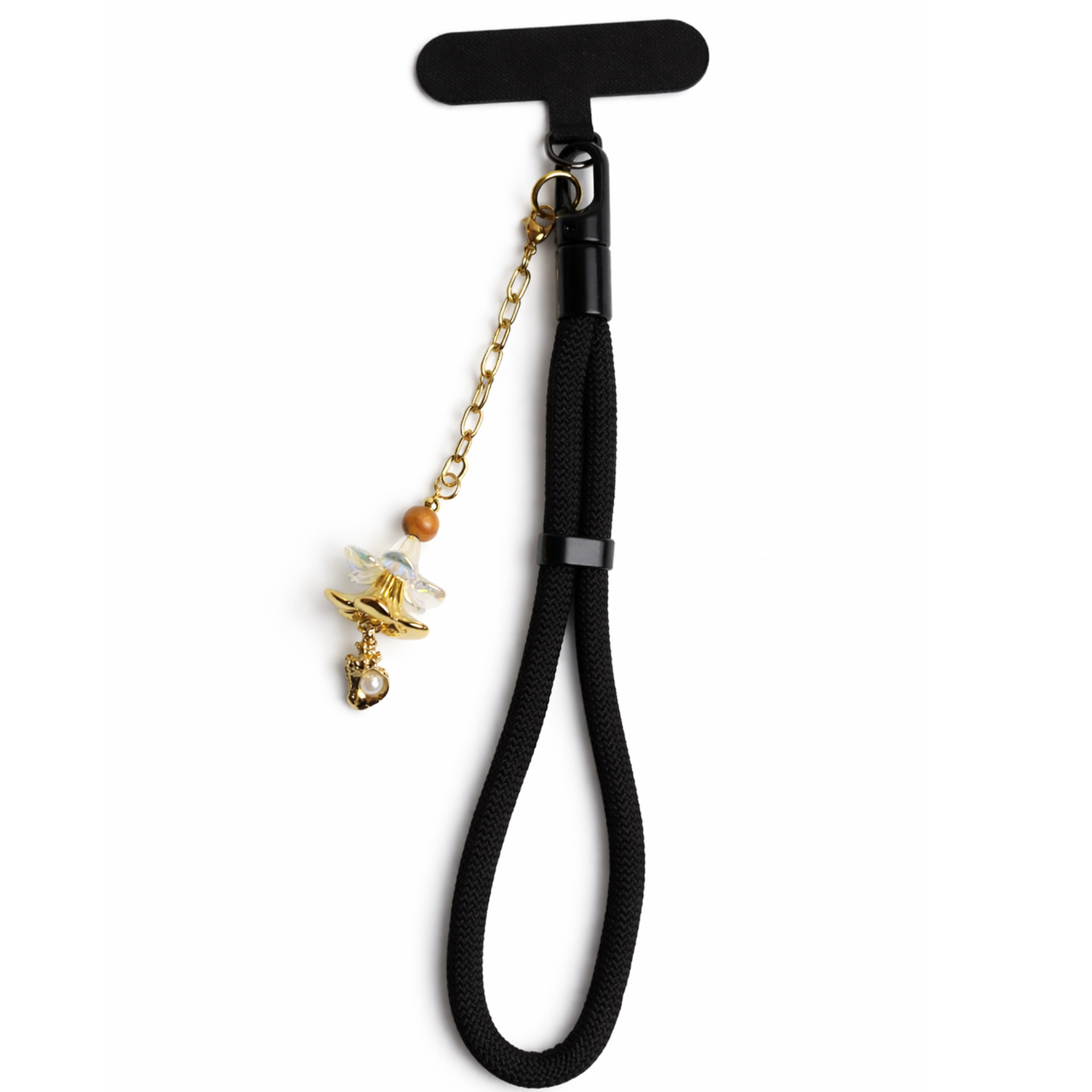 Gold Plumeria Phone Wristlet